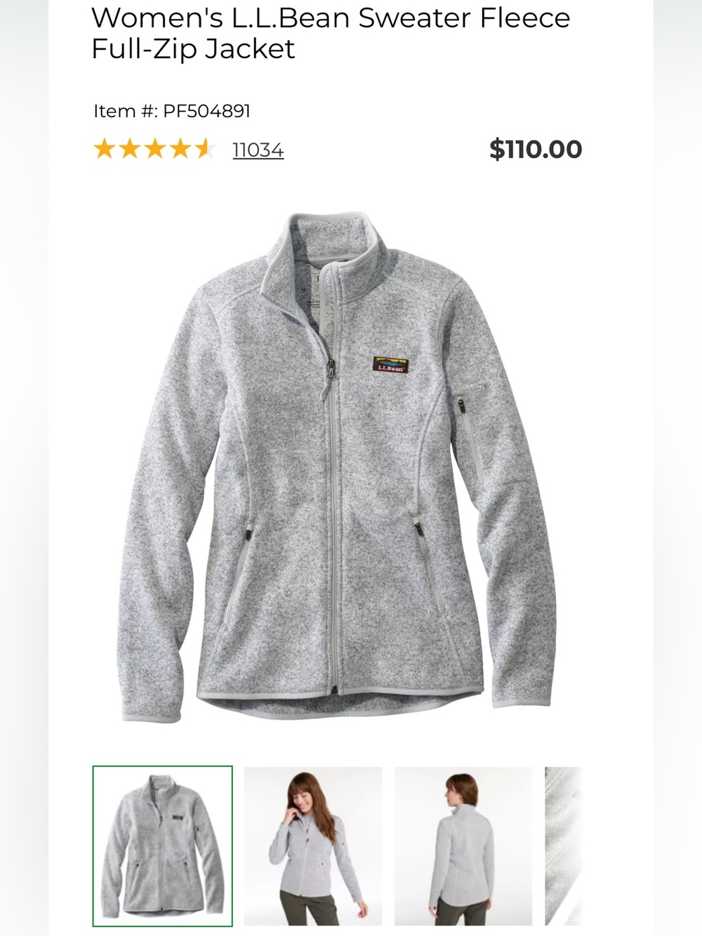 LLBean Sweater fleece full-zip